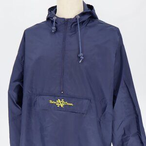 1/2 zip lightweight packable nylon Notre Dame pullover windbreaker jacket  XL